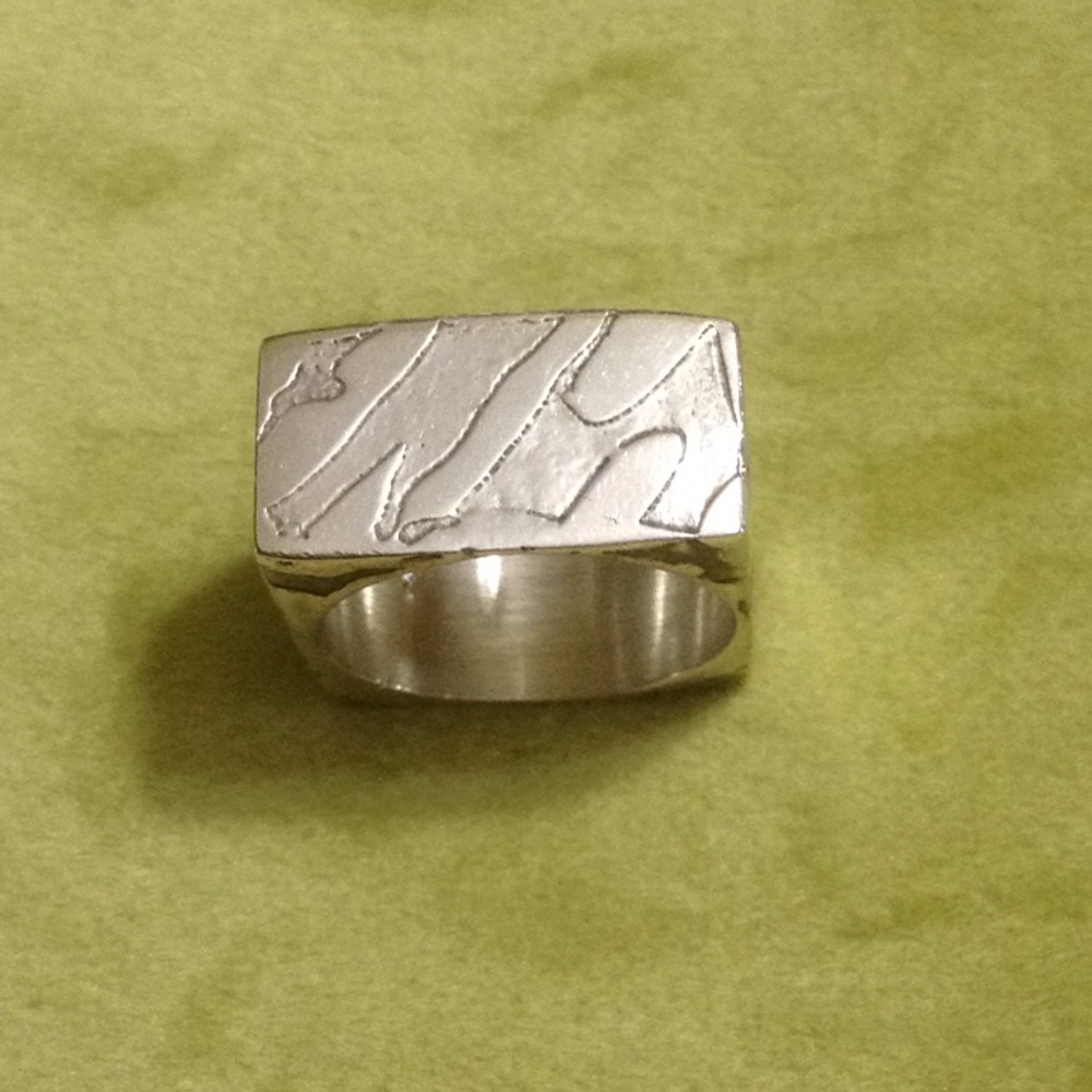 Sterling silver square ring